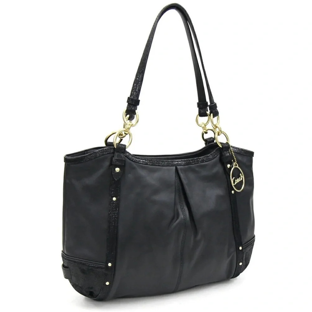 Coach Vintage Alexandra python chain leather satc… - image 2